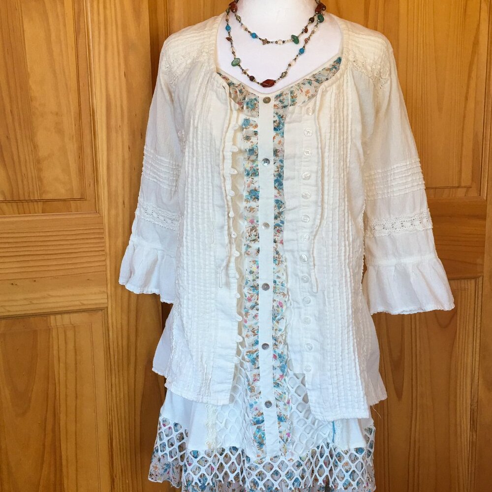 Boho Dress Set – Sacred Threads Dress, American South Side Top & Beaded Necklace